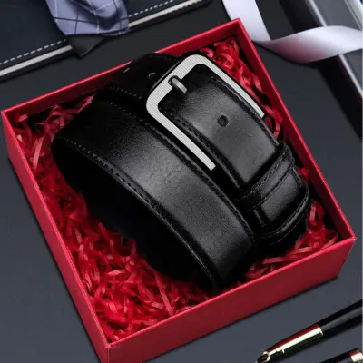 MEN'S GENUINE LEATHER PIN BUCKLE BELT